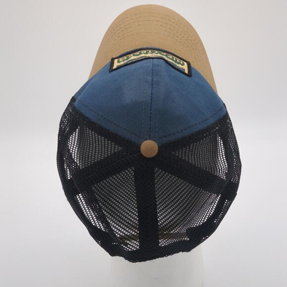 HippyTree Hat Cap Snap Back Blue Tan Mesh Trucker Patch Sustainable Mens Outdoor - Picture 6 of 12